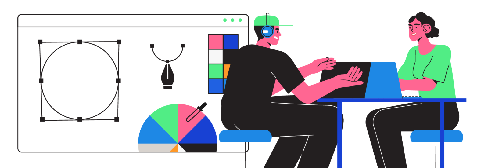 Design team werkt aan een ontwerp