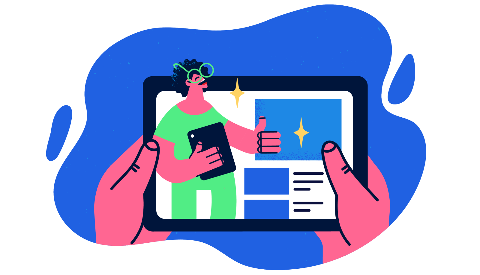 Duim voor het maken van een toffe landingpage Thumbs up voor het maken van een toffe landingpage