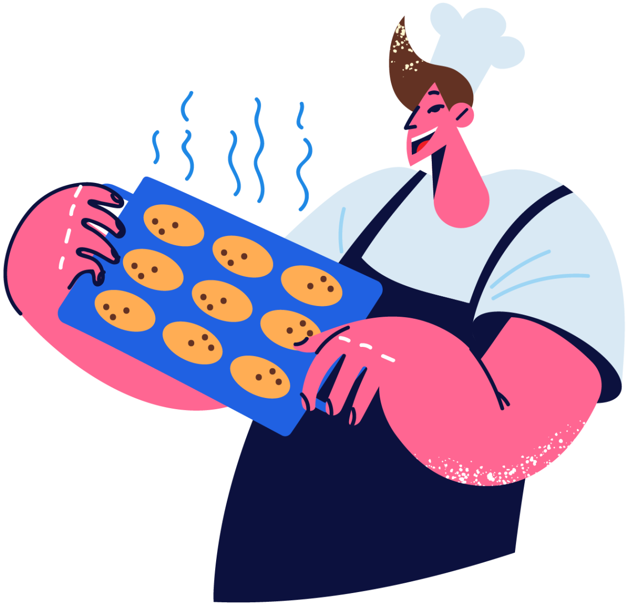 Man baking cookies for the internet