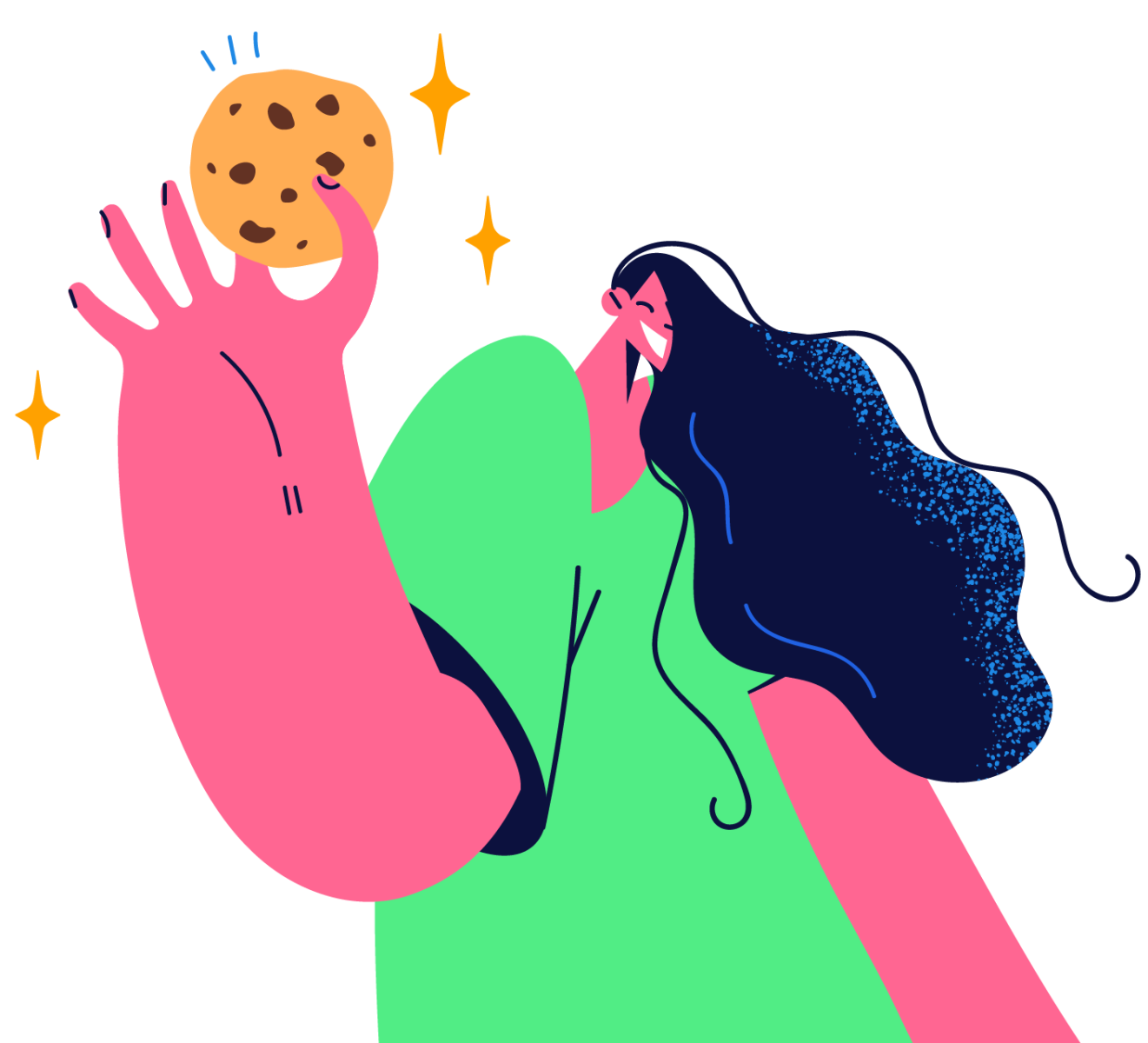 Vrouw die een koekje vasthoudt